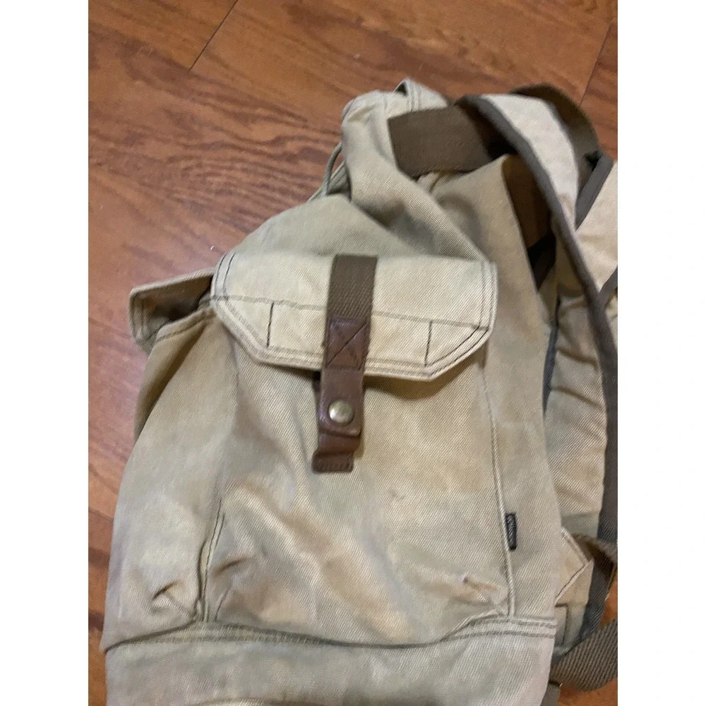 Gootium Canvas Rucksack Backpack Bag Drawstring Buckle Close Messenger Outdoor